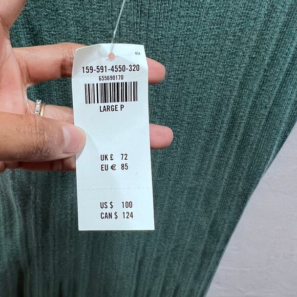 Abercrombie and Fitch Midi Teal Ribbed Knit Tank Dress w/Side Slit Women's Large - Picture 5 of 8